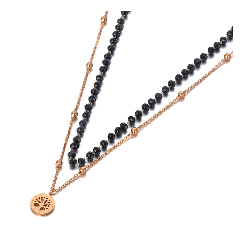 Double necklace with beads