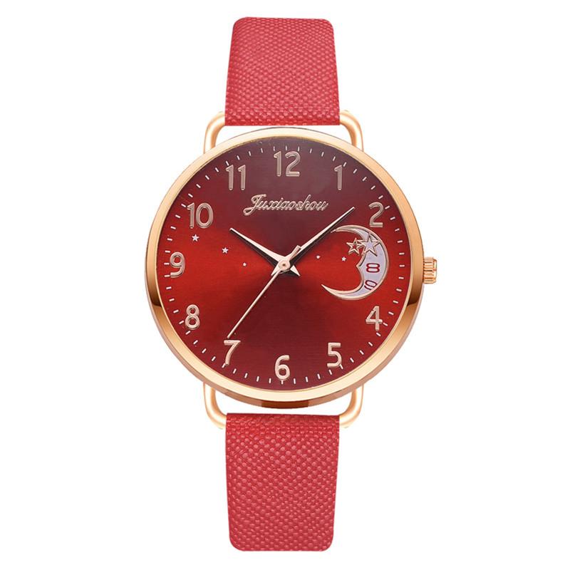 Women's quartz watch with a moon motif