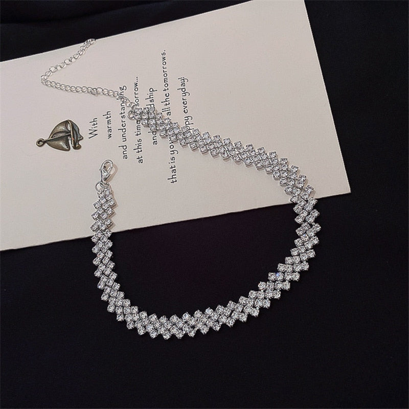 Cubic zirconia choker necklace