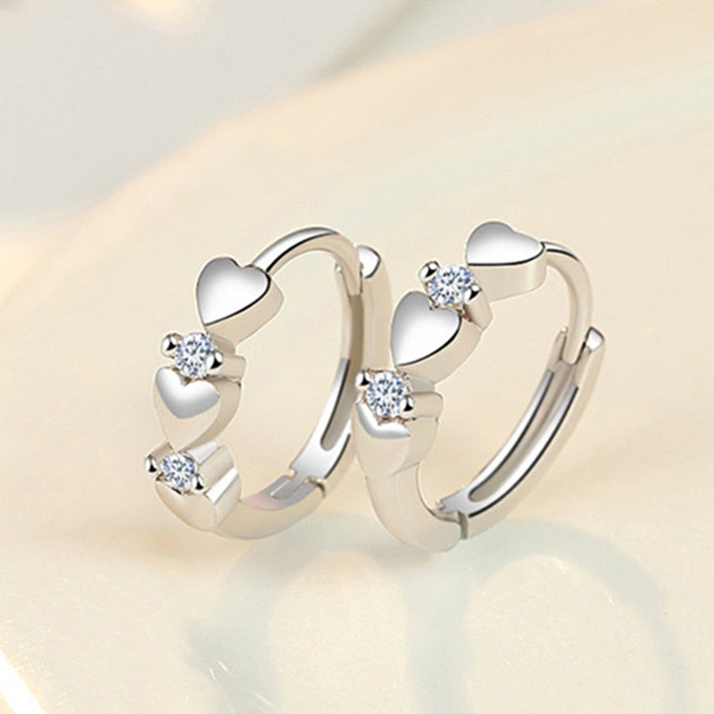 Silver earrings - hearts