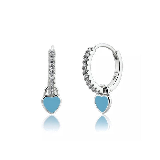 Silver earrings with hearts