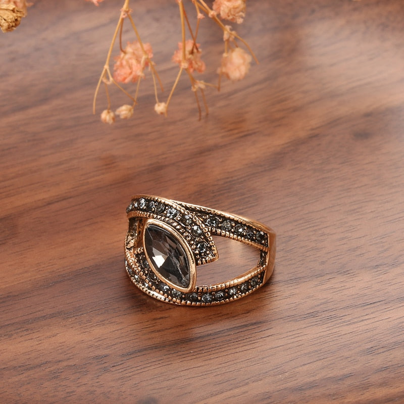 Ring with a black stone