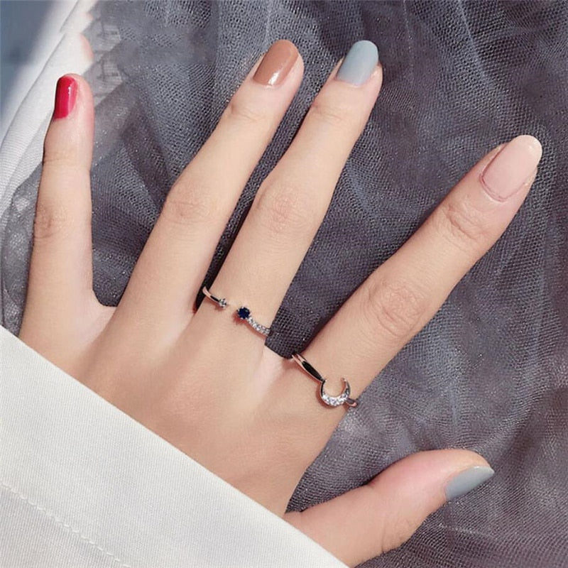 Set of rings - star and moon