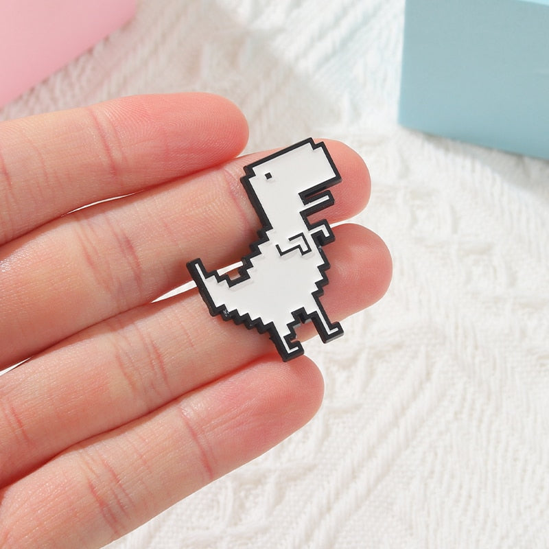Pin - pixelated dinosaur