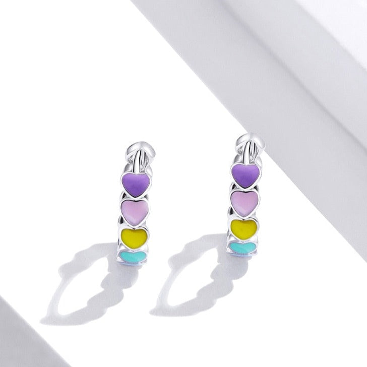 Round earrings - hearts
