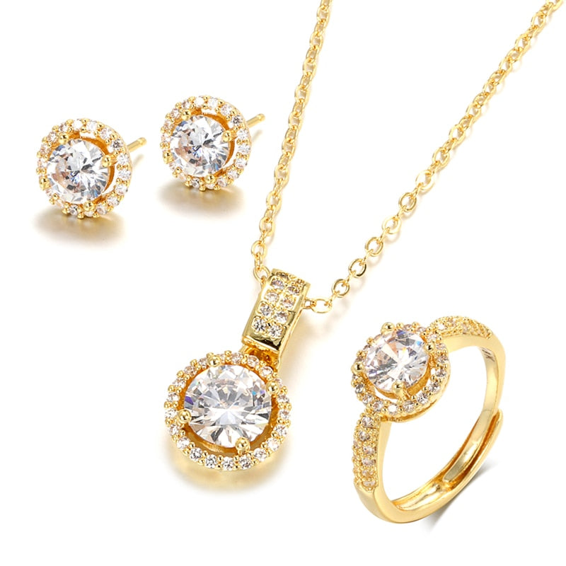 Set with zircons