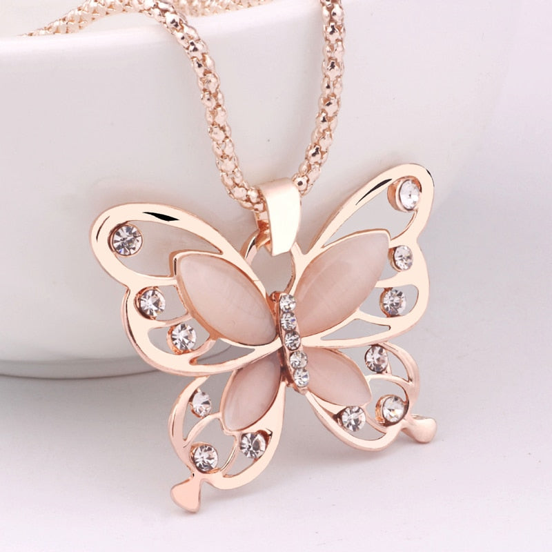 Necklace with zircons - butterfly
