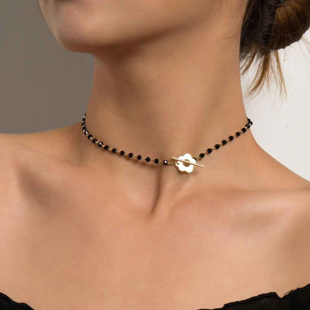 Beaded choker necklace
