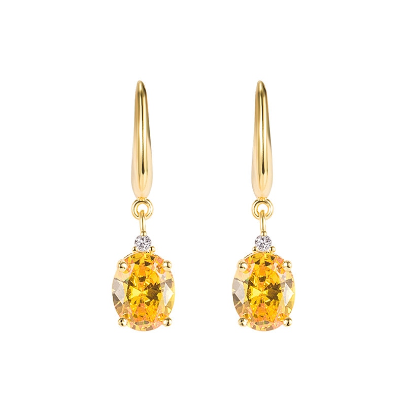 Gold earrings with zirconia