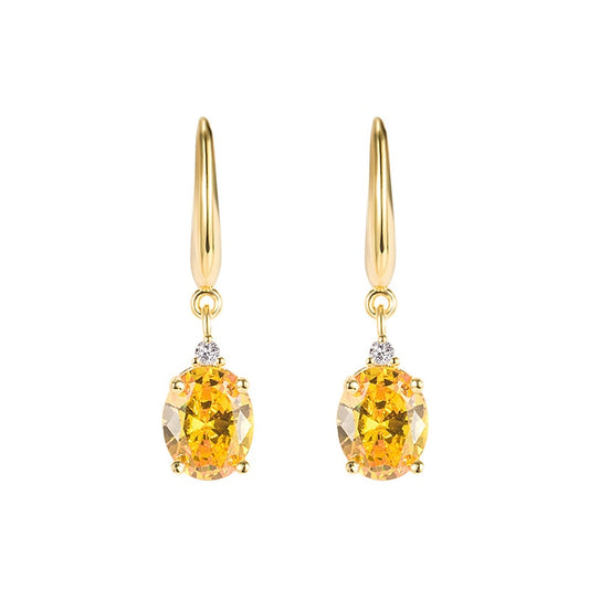 Gold earrings with zirconia