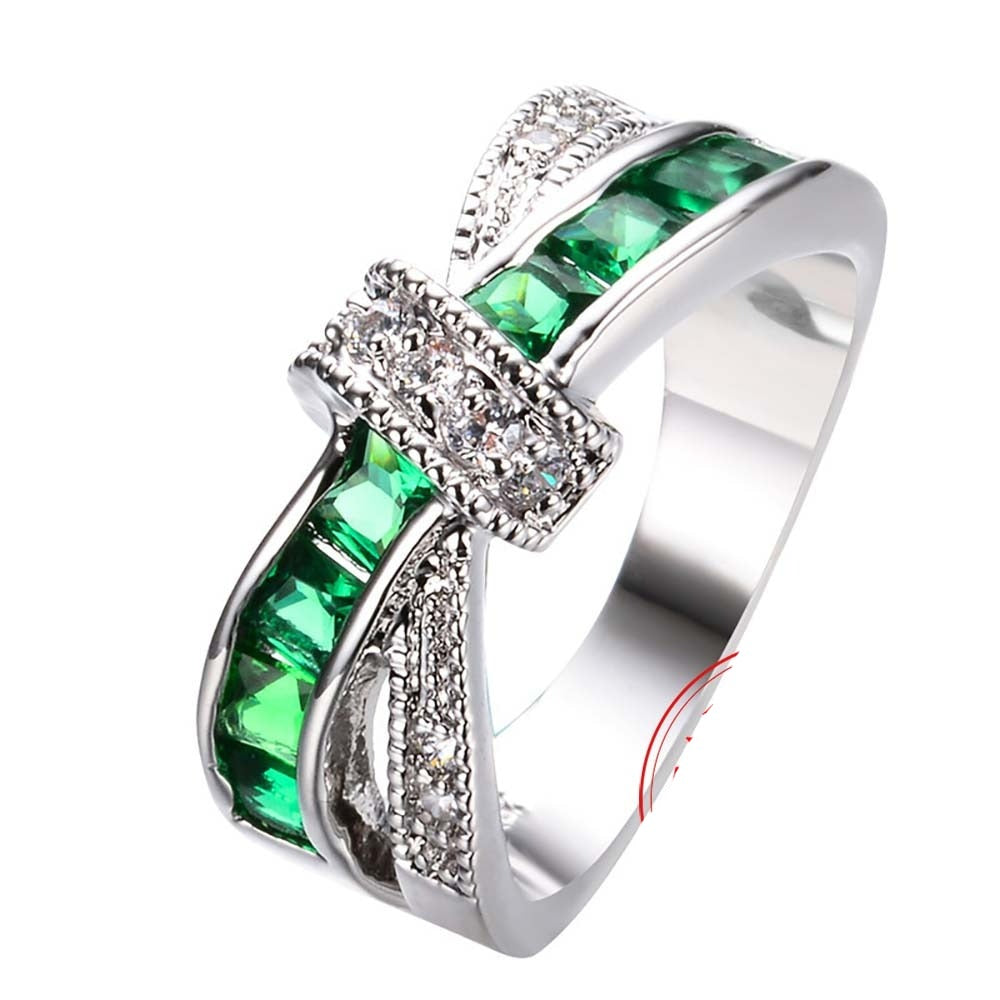 Silver ring with cubic zirconia