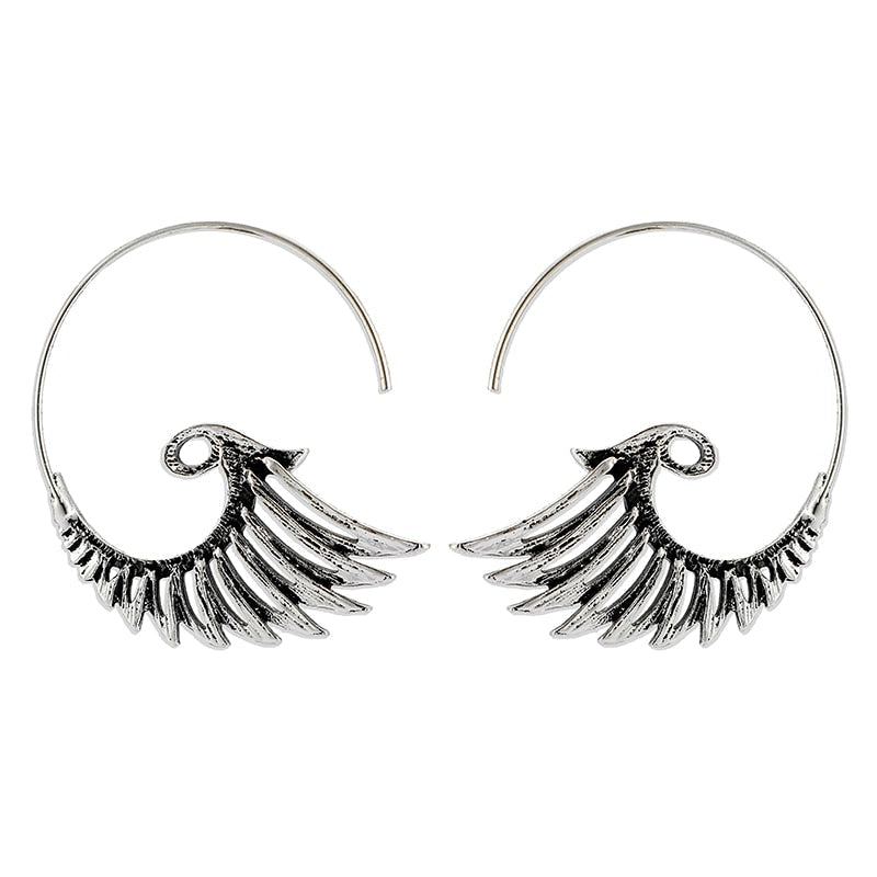 Wing motif earrings