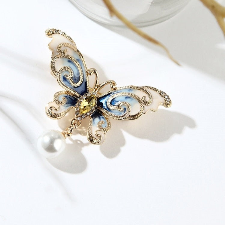 Marble butterfly brooch