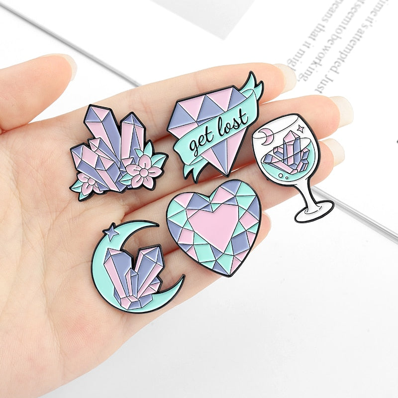 Crystal motif pins