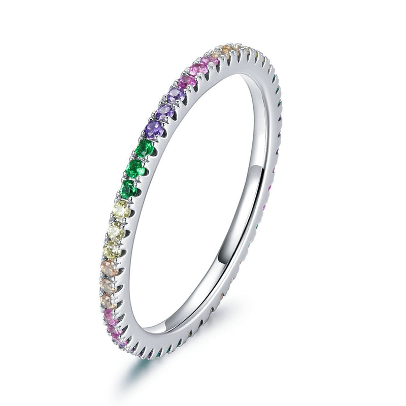 Ring with colorful zircons