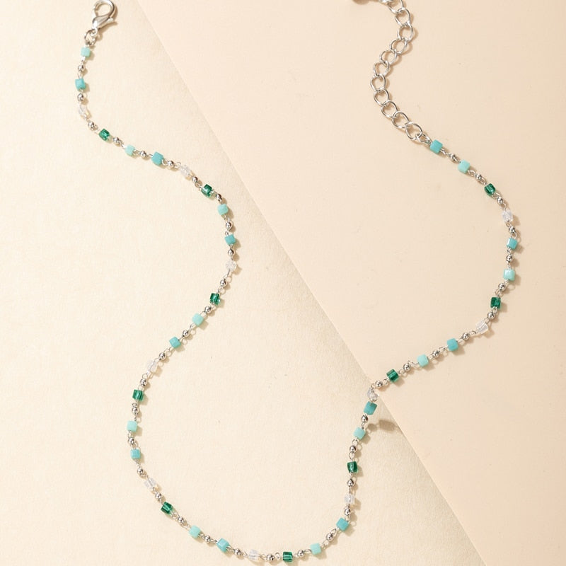 Necklace with blue beads