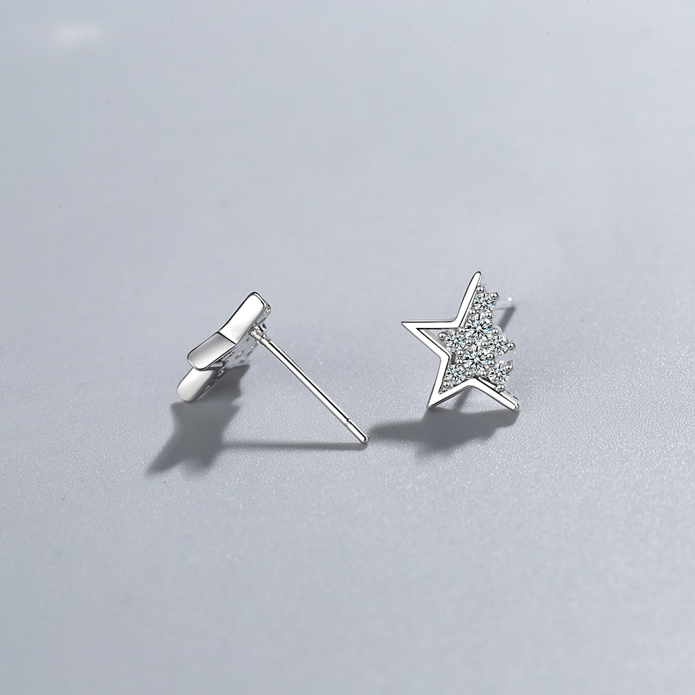 Silver earrings - stars