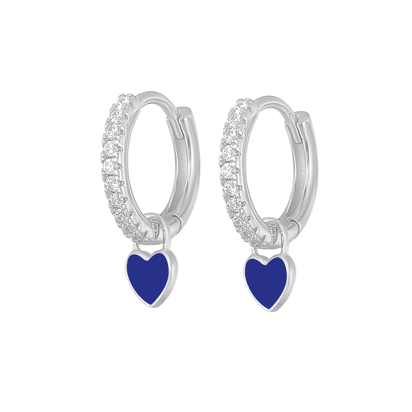 Silver earrings with hearts