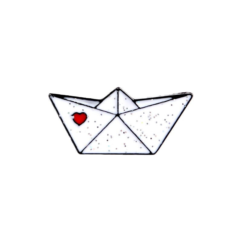 Pins - paper airplane and boat