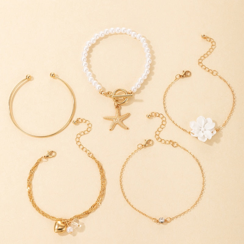 Set of five bracelets