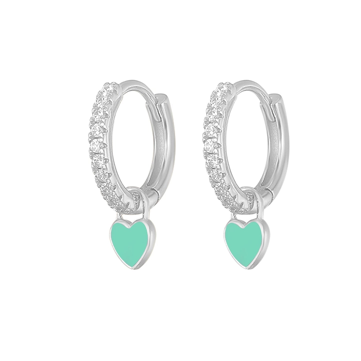 Silver earrings with hearts