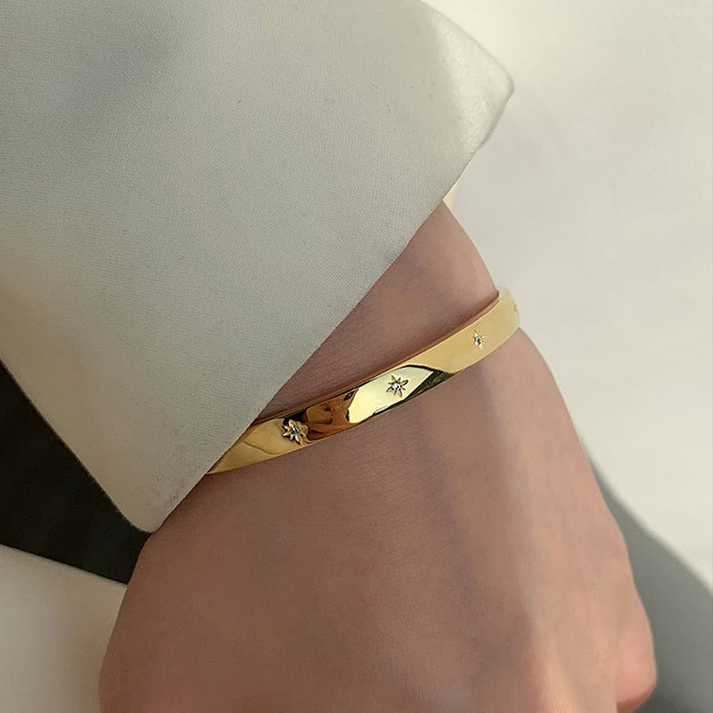 Silver open bracelet