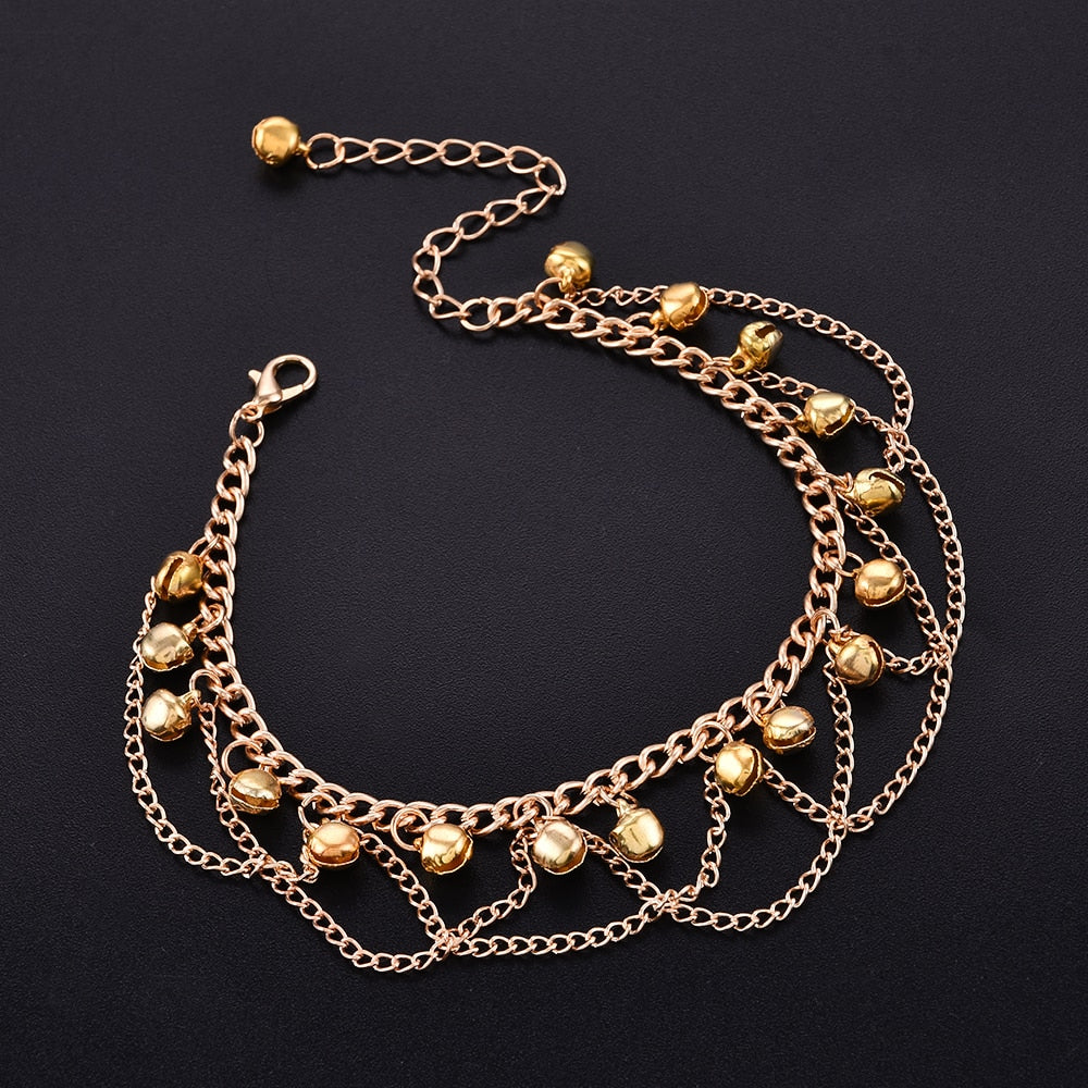 Boho ankle bracelet with bells