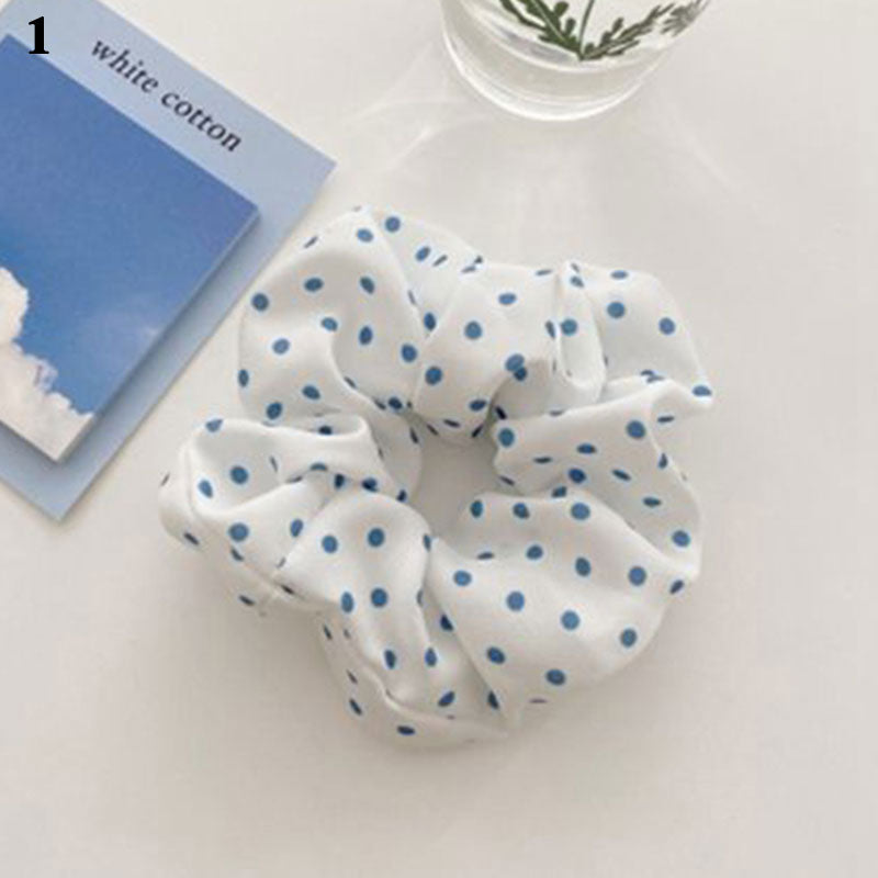 Blue scrunchie hair tie
