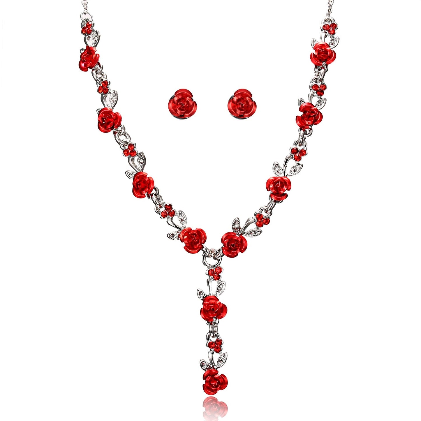 Set with a rose motif