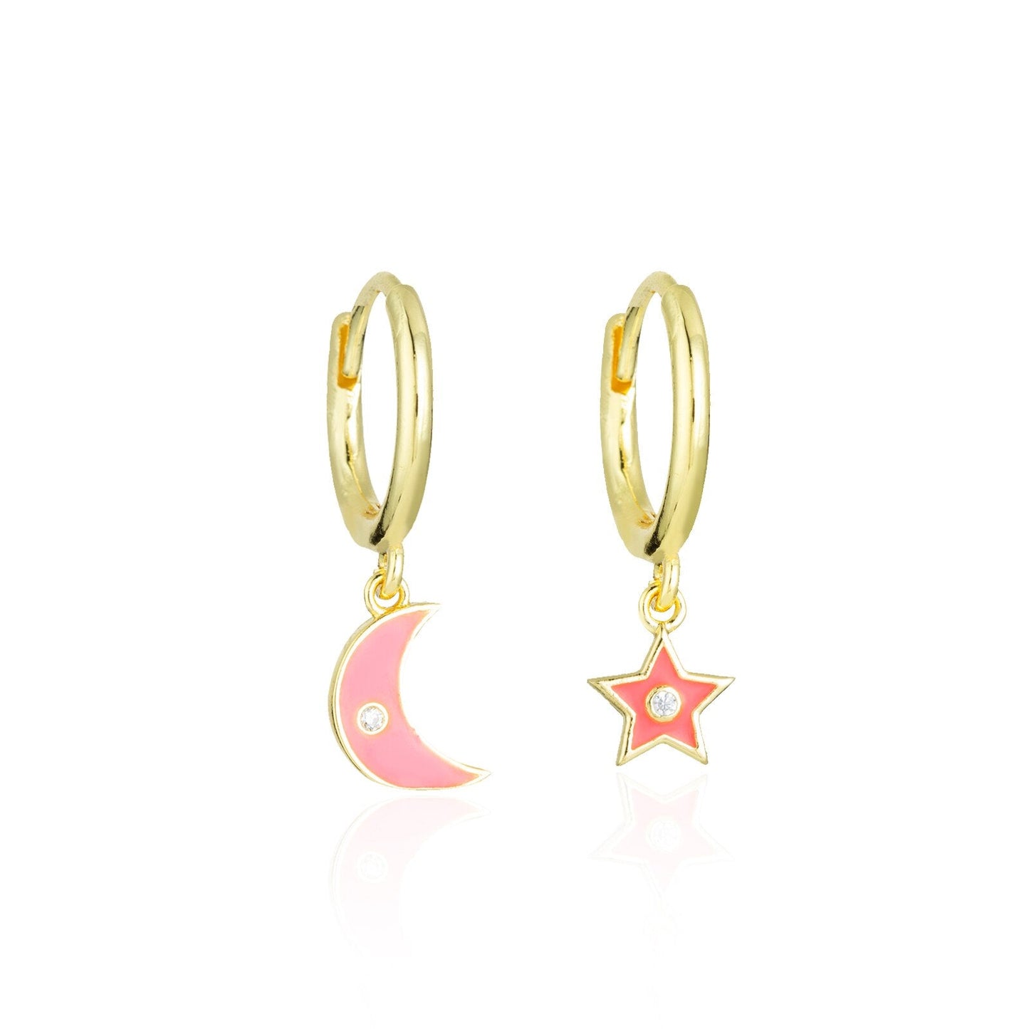 Earrings - moon and star
