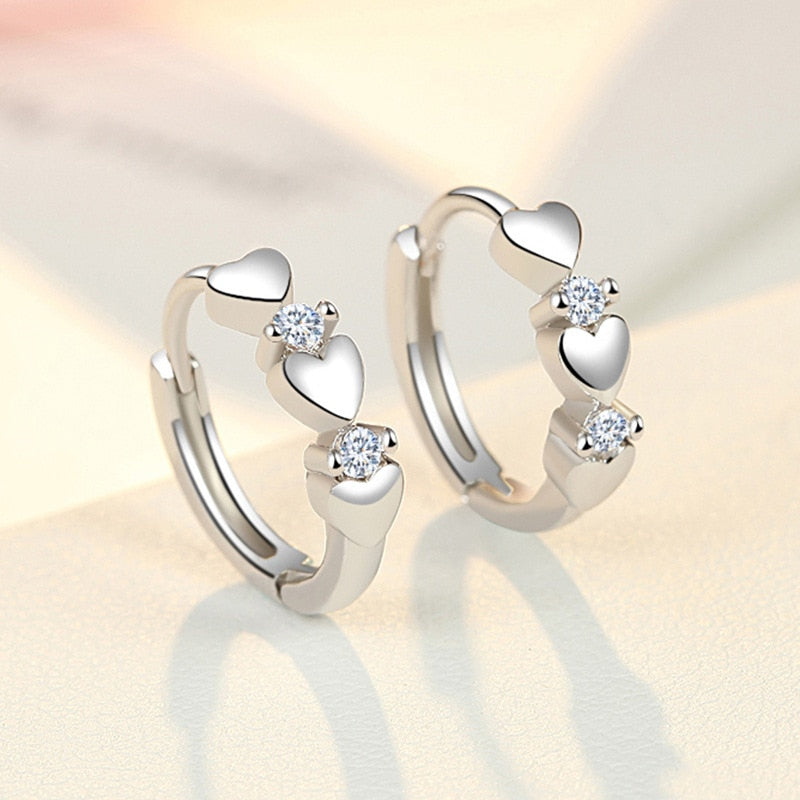 Silver earrings - hearts