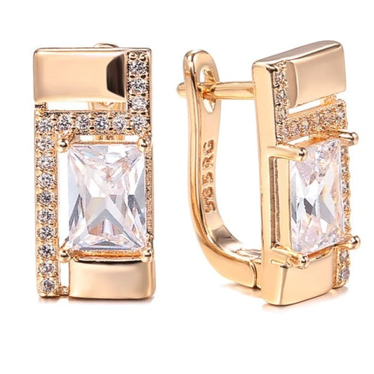 Earrings with zirconia