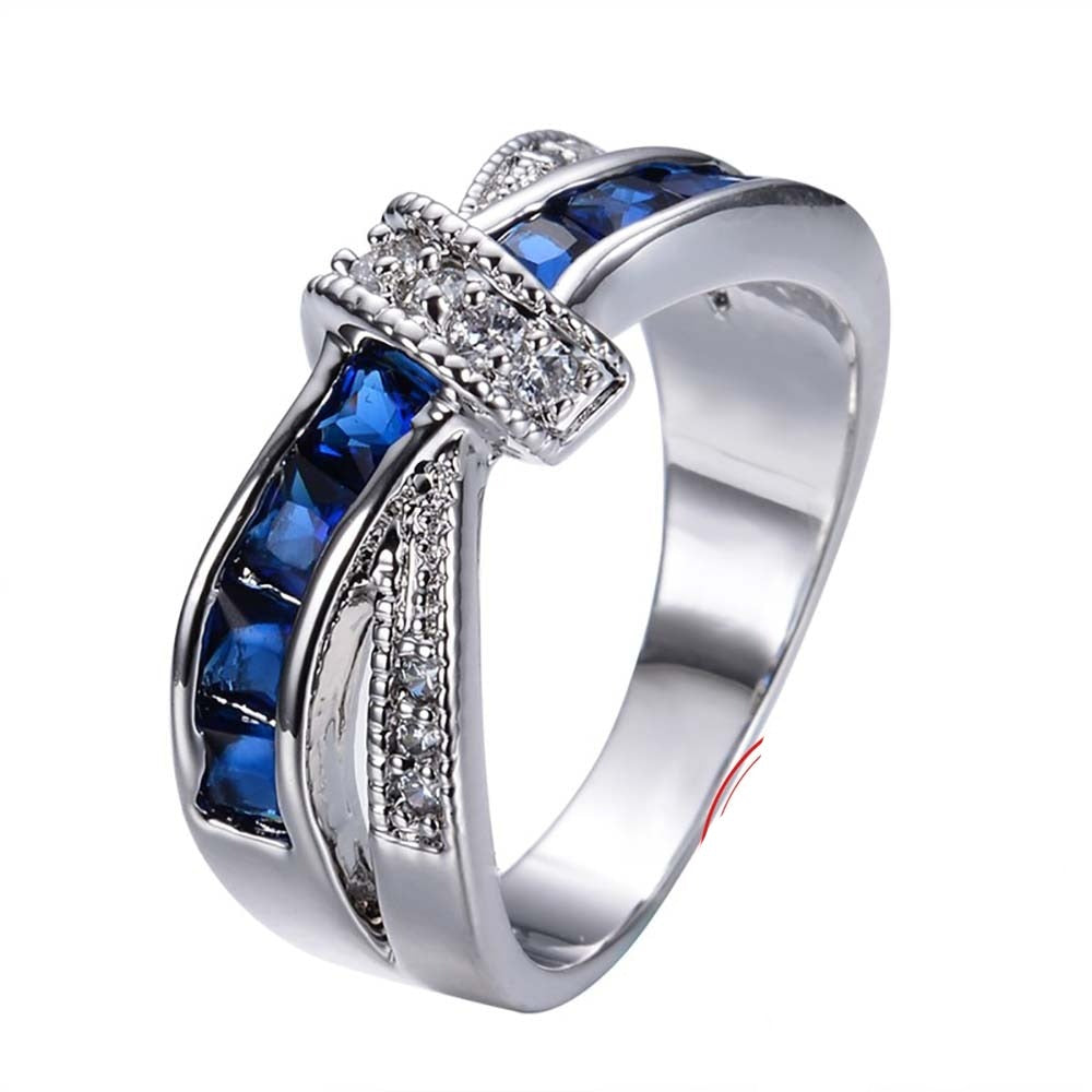 Silver ring with cubic zirconia
