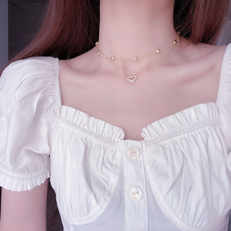 Double necklace - hearts