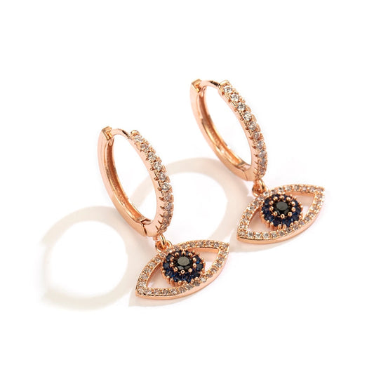 Earrings with zircons - eyes