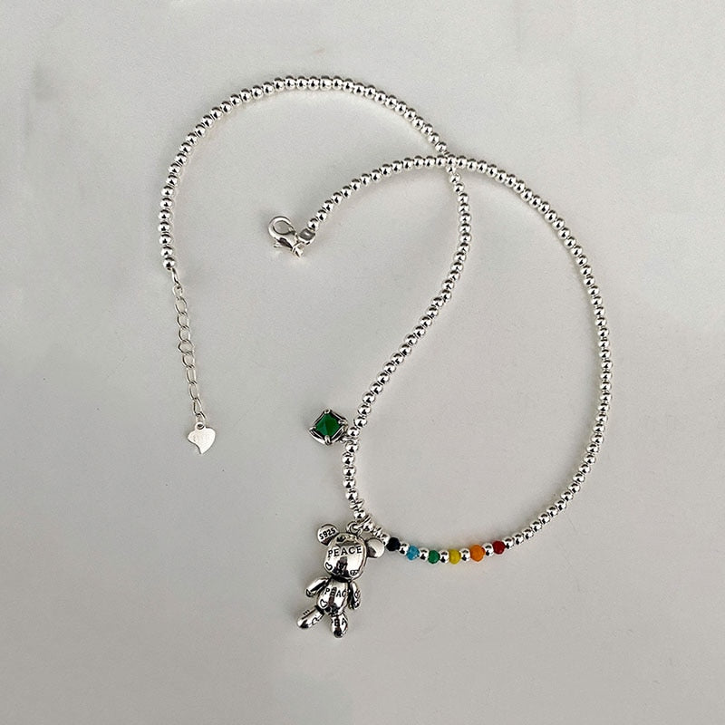 Necklace with a teddy bear motif