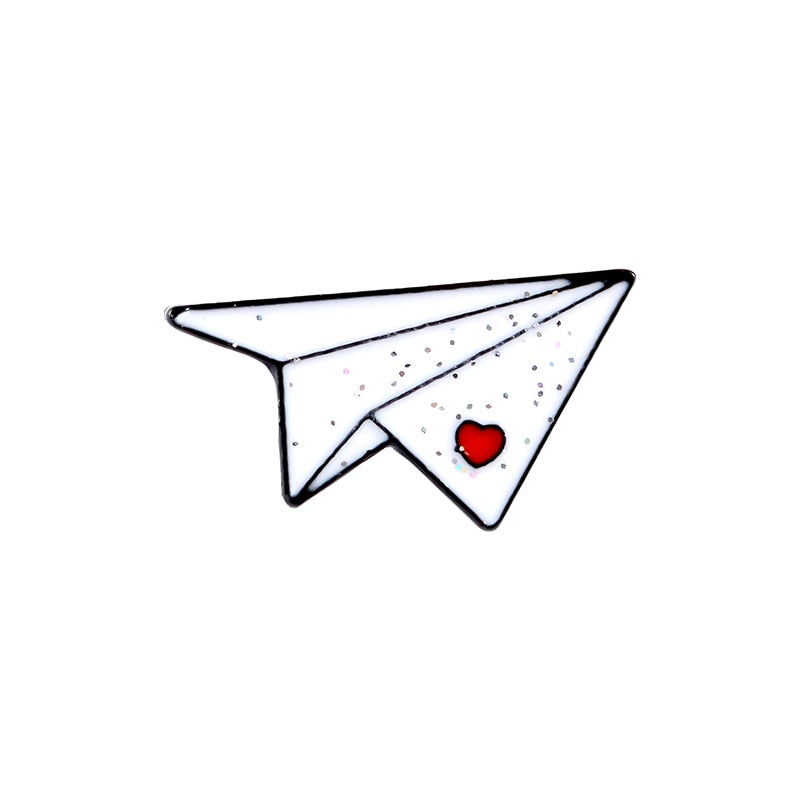 Pins - paper airplane and boat