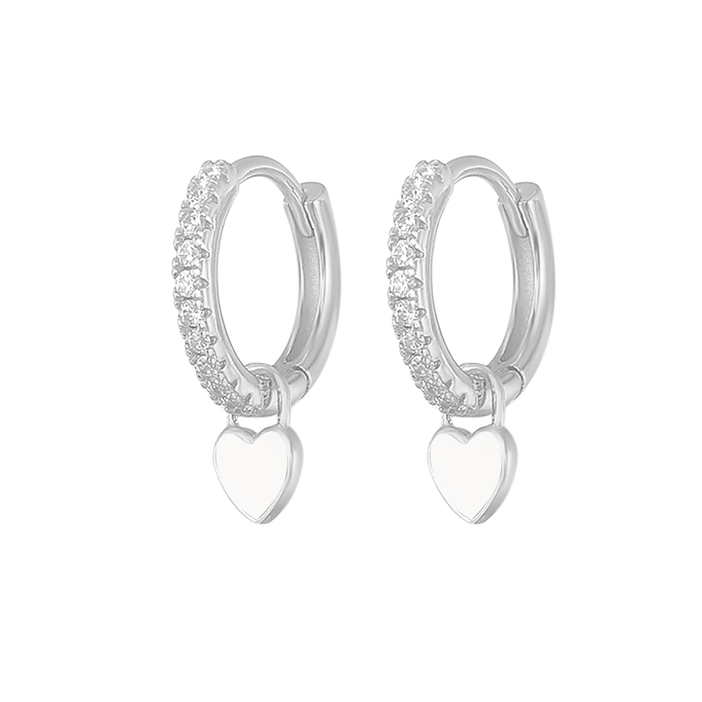 Silver earrings with hearts
