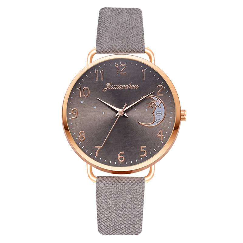 Women's quartz watch with a moon motif