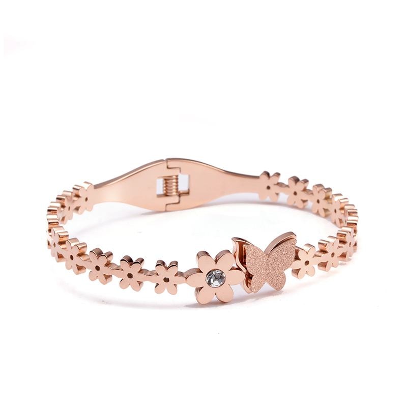 Bracelet with butterfly and flower