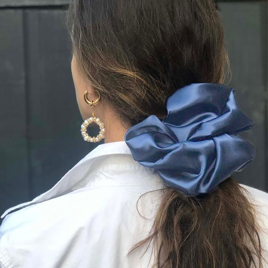 Satin oversized scrunchie hair tie