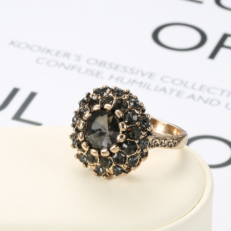 Ring with a black stone