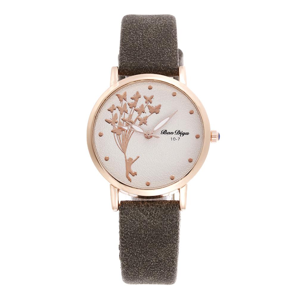 Quartz ladies watch with butterfly motif