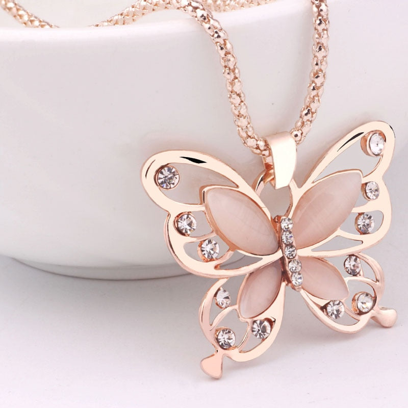 Necklace with zircons - butterfly