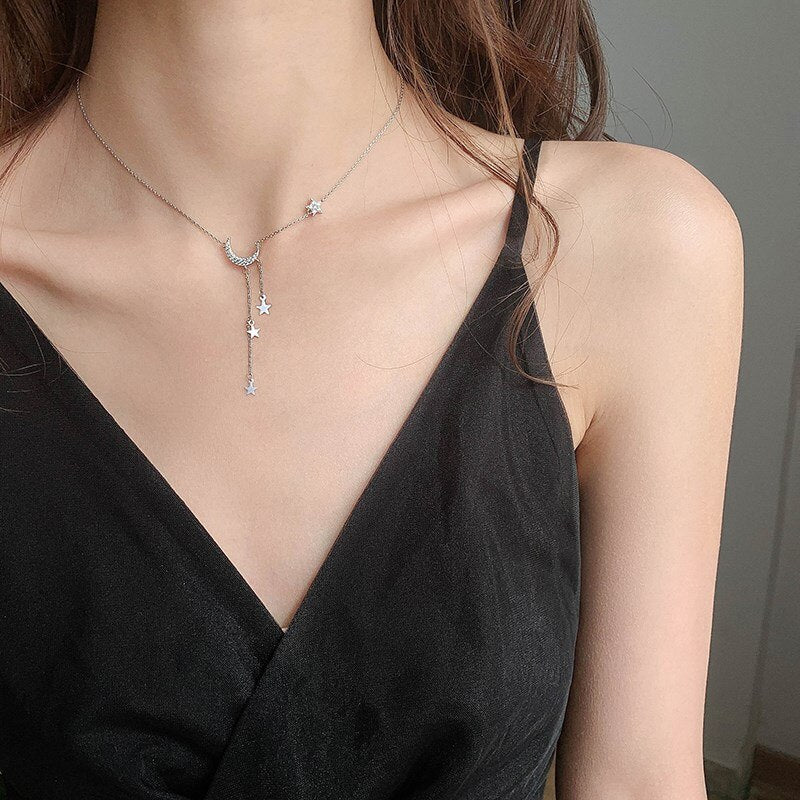Necklace - moon and stars