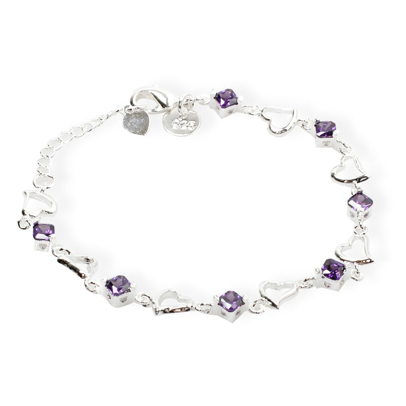 Silver bracelet - hearts