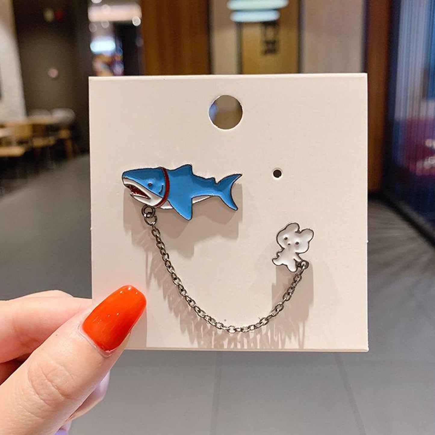 Pin with a chain - shark