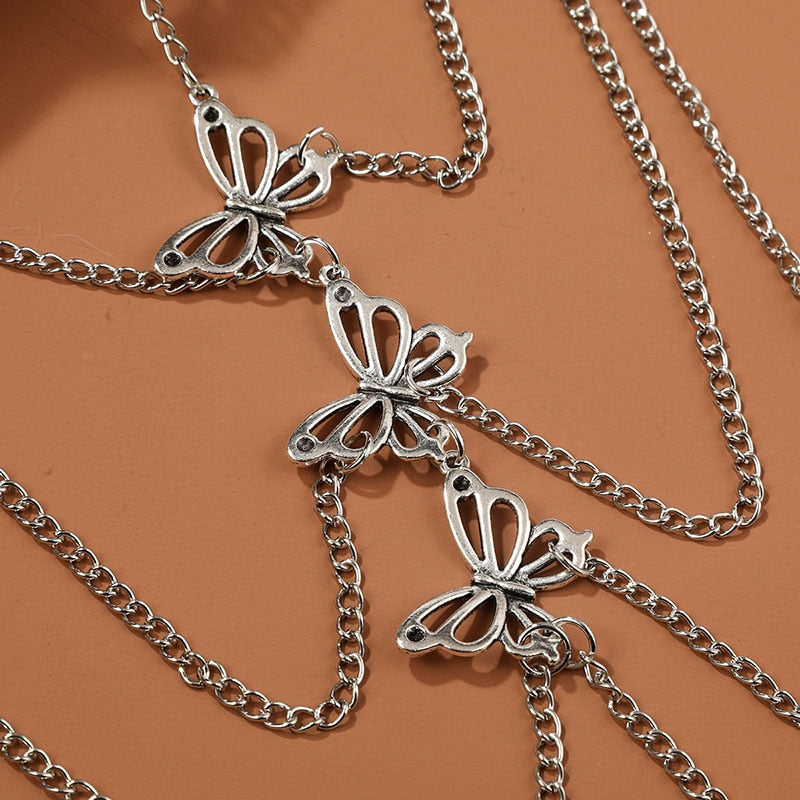 Butterfly motif anklet