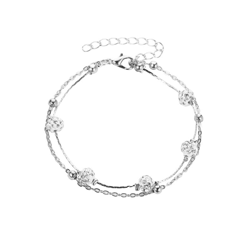 Double ankle bracelet with accessories