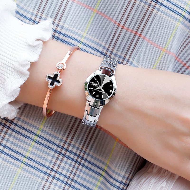 Women's watch with a date display
